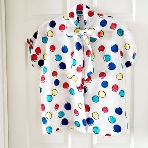 Lucky Winner Vintage Polka Dot Blouse. Size 14